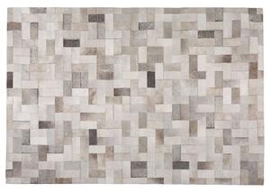 Šedo-béžový kožený koberec 140x200 cm KORFEZ