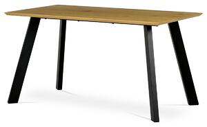 Stůl jídelní 140x80x75cm, deska MDF, 3D dekor divoký dub - HT-721 OAK