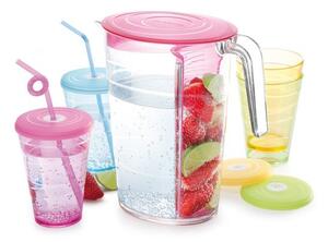 Džbán myDRINK 2,5 l, 4 poháry s víčkem, zelená