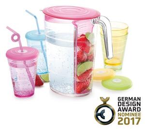 Džbán myDRINK 2,5 l, 4 poháry s víčkem, zelená