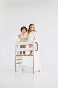 Učící věž Montessori pro sourozence bílá