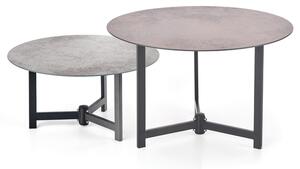 Konferenční stolek TWANS kov/sklo, sada 2 ks
