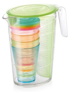 Džbán myDRINK 2,5 l, 4 poháry s víčkem, zelená