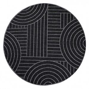 Oboustranný koberec DuoRug 5842 antracitový kruh