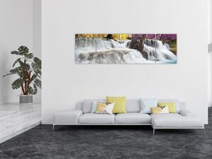 Obraz Erawan vodopádu v lese (170x50 cm)