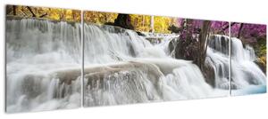 Obraz Erawan vodopádu v lese (170x50 cm)