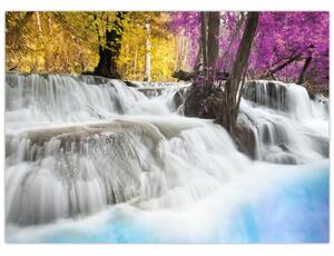 Obraz Erawan vodopádu v lese (70x50 cm)