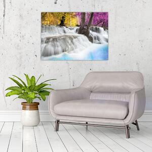 Obraz Erawan vodopádu v lese (70x50 cm)