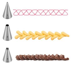 Zdobicí trysky DELÍCIA, 6 ks, nerezové