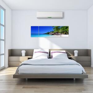 Obraz pláže na Praslin ostrově (170x50 cm)