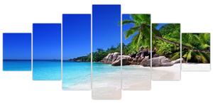 Obraz pláže na Praslin ostrově (210x100 cm)