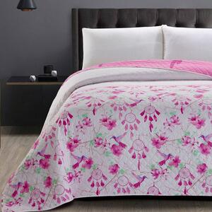 DecoKing Přehoz na postel sladké sny bílá/růžová, 220x240 Rozměr: 240x260