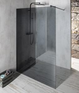 Gelco VARIO BLACK jednodílná sprchová zástěna k instalaci ke stěně, kouřové sklo, 800 mm