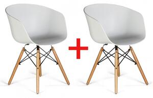Jídelní židle NORDY X 1+1 ZDARMA, bílá