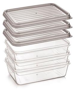 Dózy s víkem 4FOOD 1,35 l, 3 ks