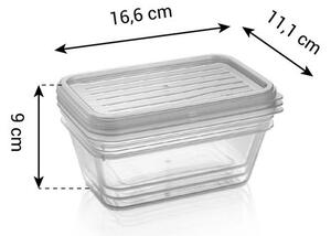 Dózy s víkem 4FOOD 0,7 l, 3 ks