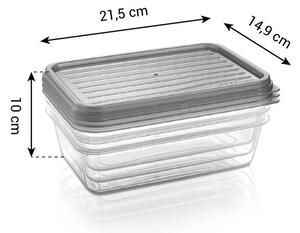 Dózy s víkem 4FOOD 1,35 l, 3 ks