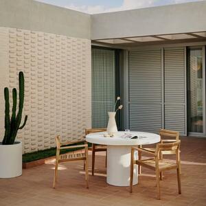 Bílý cementový zahradní jídelní stůl Kave Home Aiguablava 120 cm