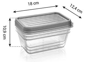 Dózy s víkem 4FOOD 1,0 l, 3 ks