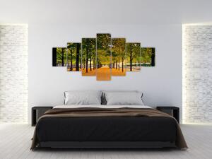 Obraz aleje podzimních stromů (210x100 cm)