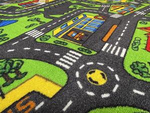 Dětský koberec autodráha City life Kruh Ø 57 cm