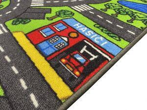 Dětský koberec autodráha City life 133x133 cm
