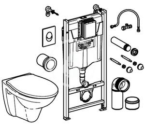 Grohe - Sada pro závěsné WC + klozet a sedátko softclose, tlačítko Skate Air, bílá