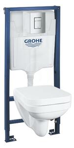 Grohe - Sada pro závěsné WC + klozet a sedátko softclose, rimless, tlačítko Even, chrom