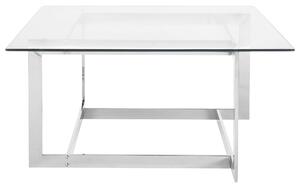 Konferenční stolek stříbrný se skleněnou deskou CRYSTAL