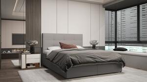 Designová postel MALIKA - 200x200, tmavě béžová