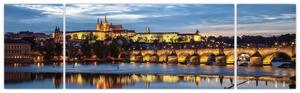 Obraz Pražského hradu a Karlova mostu (170x50 cm)