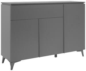 ŠIROKÁ KOMODA, antracitová, barvy břidlice, 133/92/40 cm Carryhome - Komody na nožičkách, Online Only