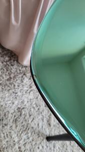 Černý dřevěný odkládací stolek se zelenou skleněnou deskou Divo- 54*45*48 cm