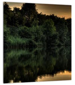 Obraz jezera u lesa (30x30 cm)
