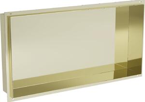 Mexen X-Wall-NR, polička na zapuštění pod obklad bez límce 60 x 30 cm, zlatá lesklá, 1951603010