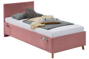 Růžová manšestrová postel Meise Möbel Cool 120 x 200 cm