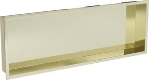 Mexen X-Wall-R, polička na zapuštění na obklad s límcem 90 x 30 cm, zlatá lesklá, 1950903010