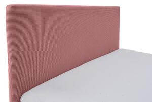 Růžová manšestrová postel Meise Möbel Cool 90 x 200 cm