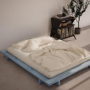 Modrá dřevěná dvoulůžková postel Karup Design Japan 140 x 200 cm