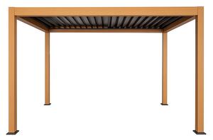 Zahradní pergola s LED osvětlením LUXORA hnědá/antracitová 300x400 cm