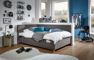 Antracitová manšestrová postel Meise Möbel Cool II. 90 x 200 cm