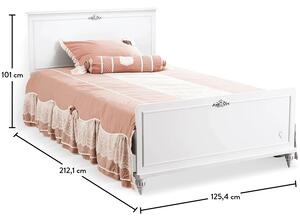 Studentská postel 120x200cm Ema - bílá