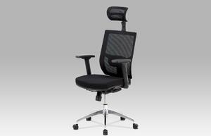 Kancelářská židle, synchronní mech., černá látka, kovový kříž