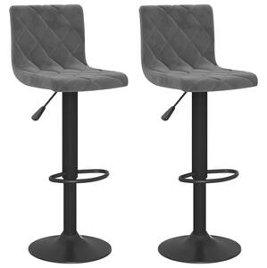 Barové židle 2 ks tmavě šedé samet