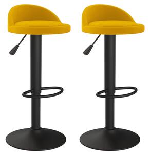 Barové stoličky 2 ks žluté samet