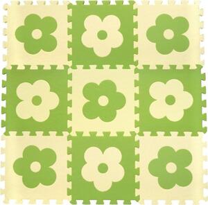 Pěnové BABY puzzle Zelené kytičky B (29,5x29,5)