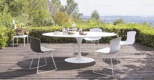 Knoll designové jídelní židle Bertoia Plastic Side Chair (sedák bilý plast/ podnož ocel lak. bílé)