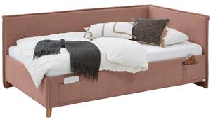 Růžová čalouněná postel Meise Möbel Fun II. 90 x 200 cm s úložným prostorem