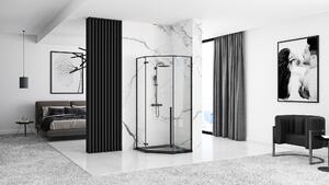 Rea Diamond - Akrylátová sprchová vanička 90 x 90 x 5 cm + sifon, černá, REA-K8543