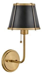 Hinkley HK-CLARKE1-BR-BK - Nástěnná lampa CLARKE 1xE27/40W/230V mosaz/černá